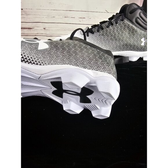 Under Armour Spotlight Cleats Black & White Mens Football Shoes Size 10.5 Synthe main image 7